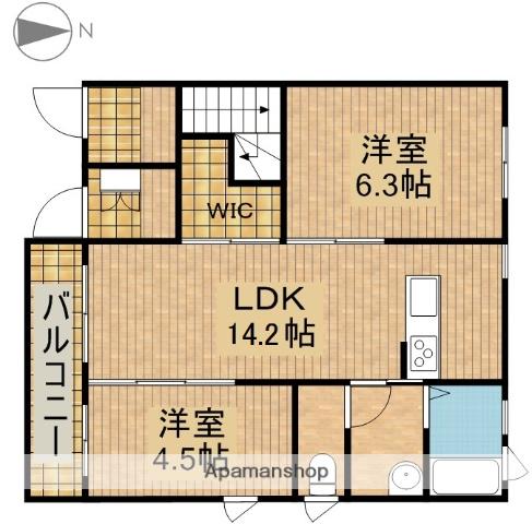 MELROSE COURTⅠ(2LDK/1階)の間取り写真
