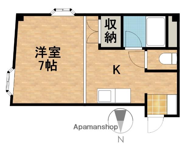 シャルム八幡(ワンルーム/4階)の間取り写真