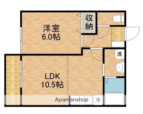 ガーデンヒルズ宮前(1LDK/1階)の間取り写真