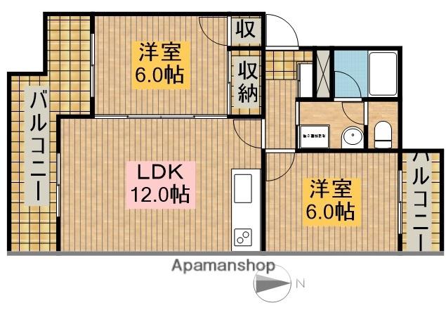 サントピアⅡ(2LDK/3階)の間取り写真