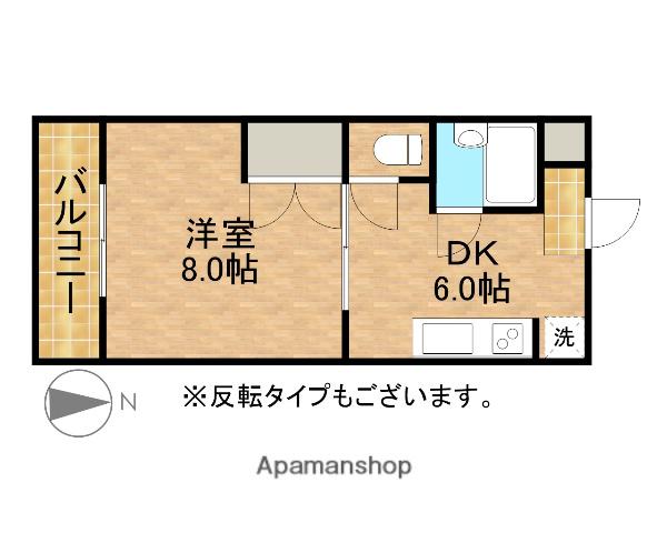 グローリアルS(1DK/3階)の間取り写真