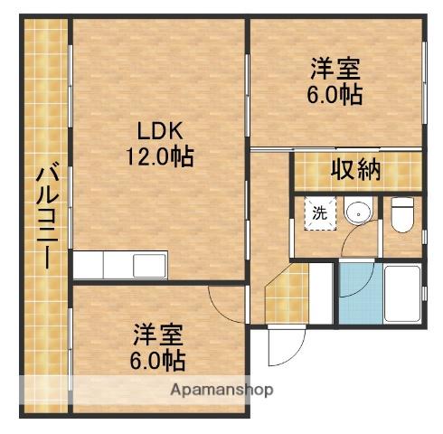 ヴィラコンフォート下俣南(2LDK/2階)の間取り写真