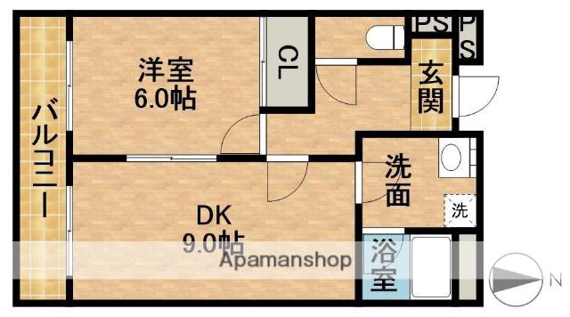 LIMPIA垂木(1LDK/3階)の間取り写真