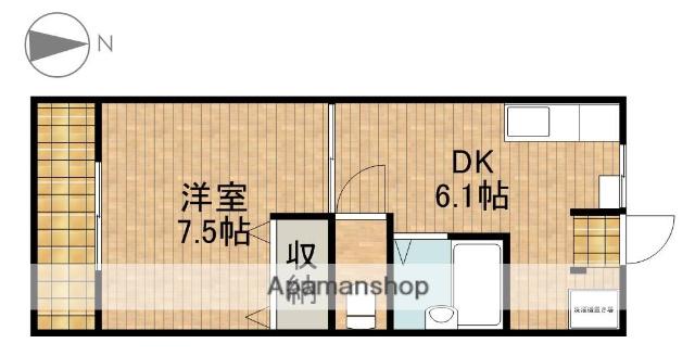 ガーデンハイツ葵(1DK/1階)の間取り写真