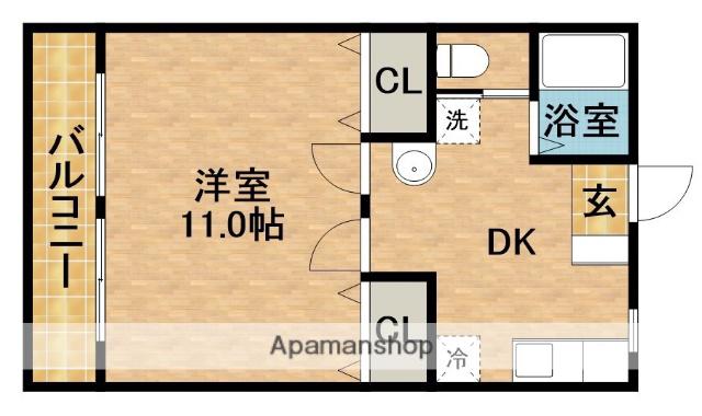 LIFEリバティ(1DK/2階)の間取り写真