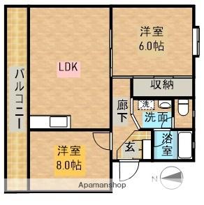 アレグリア(2LDK/1階)の間取り写真
