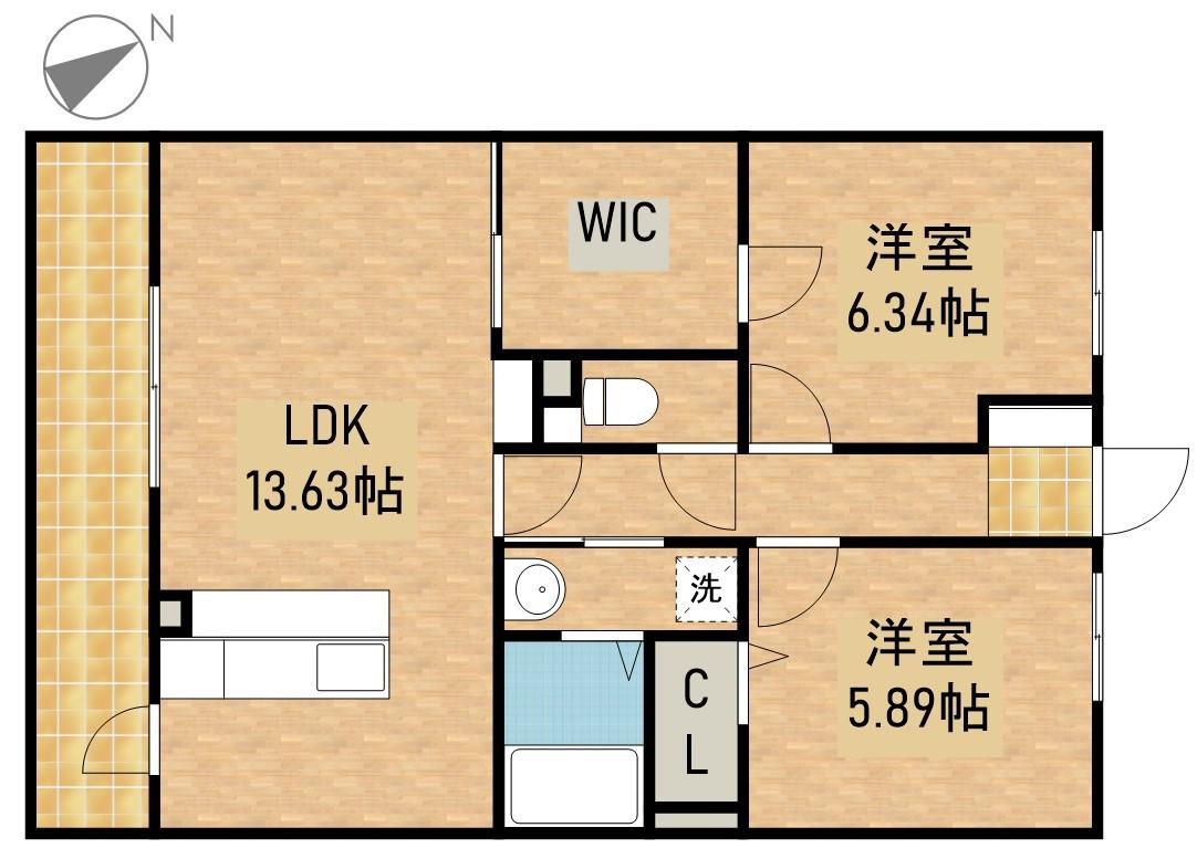 DUNE(2LDK/4階)の間取り写真