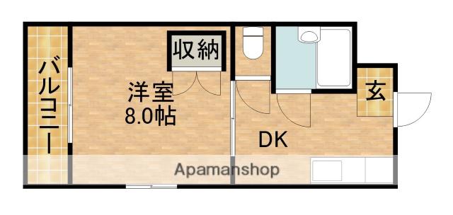 プランタンⅢ(1DK/3階)の間取り写真