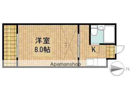 コナビック西塚2(1K/1階)の間取り写真