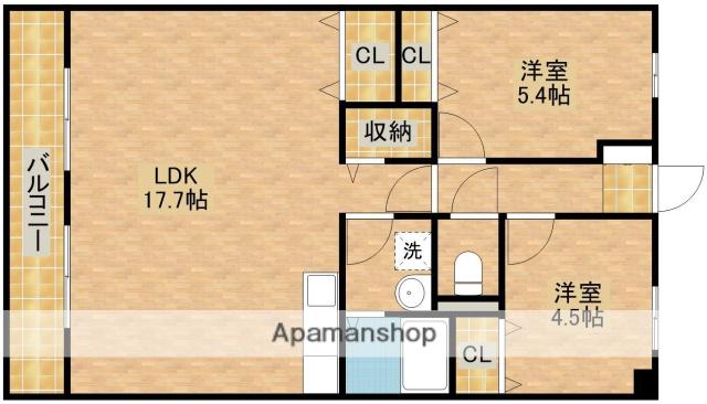 エスペランサAOI(2LDK/4階)の間取り写真