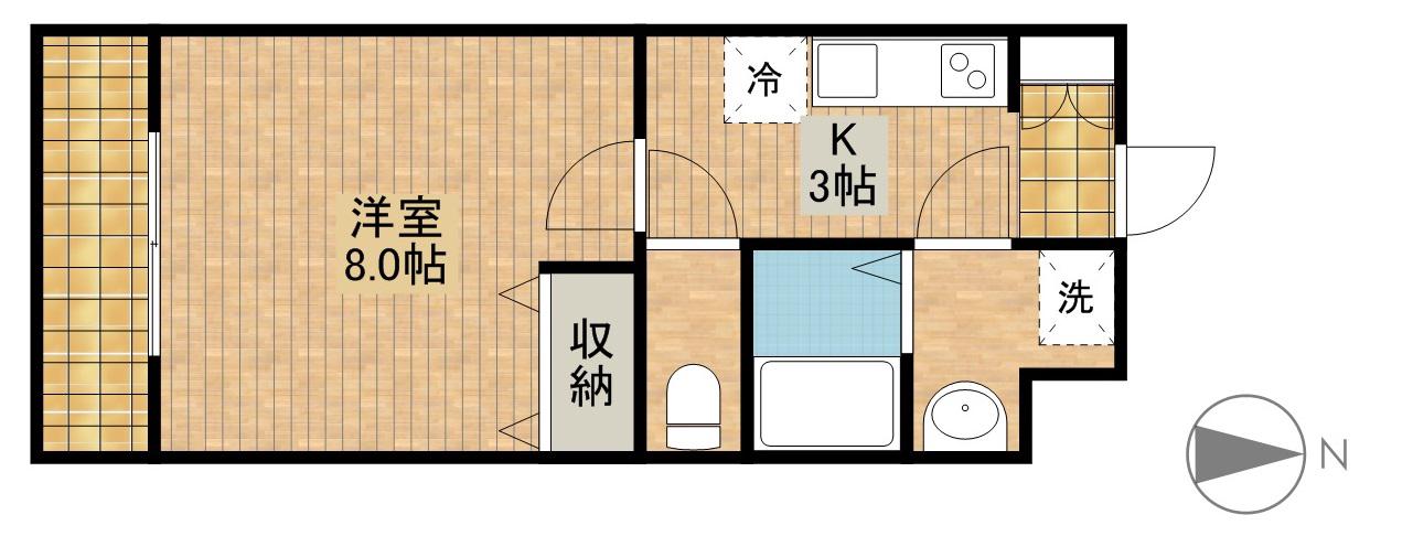 MYUⅢ(1K/1階)の間取り写真