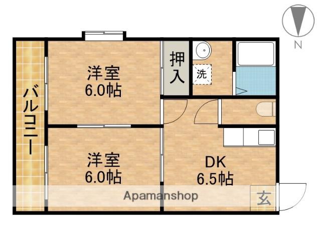 高橋コーポ(2DK/3階)の間取り写真