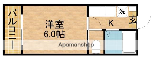 東海道本線 浜松駅 バス乗車時間：10分 南中前バス停で下車 徒歩5分 2階建 築32年(1K/1階)の間取り写真
