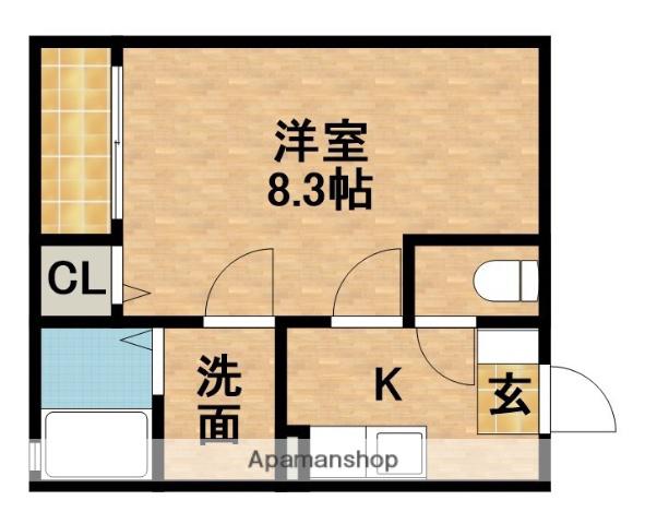 クレフラスト佐藤(1K/2階)の間取り写真