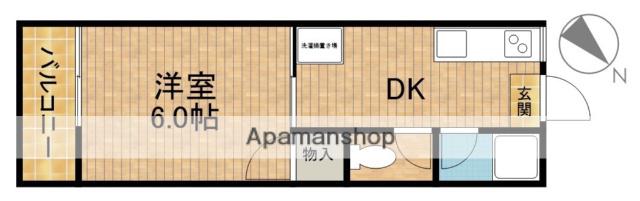 フォーブルエボック Ⅲ(1DK/2階)の間取り写真