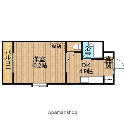 クレシェンテ(1DK/3階)の間取り写真