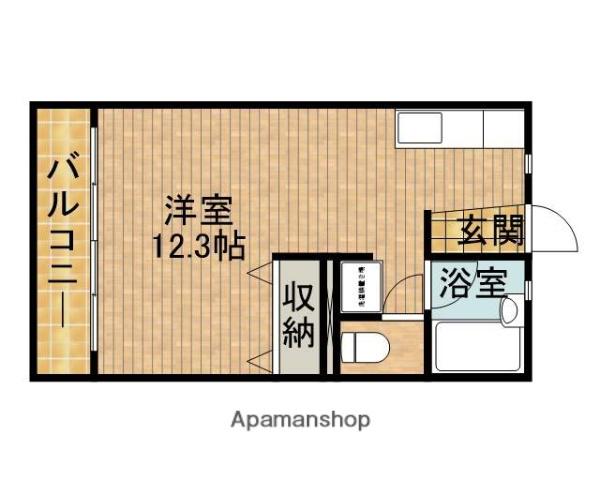 FKビル(ワンルーム/2階)の間取り写真