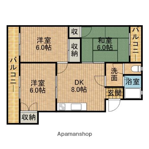 サンパレスセイワ(3DK/3階)の間取り写真
