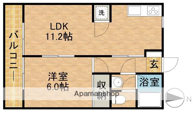 コーポ船越Ⅰ(1LDK/2階)の間取り写真