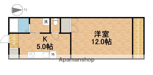 ラルジュⅠ(1K/2階)の間取り写真