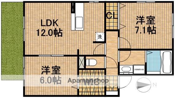 グロワール(2LDK/1階)の間取り写真