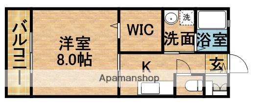 グランドゥール(1K/1階)の間取り写真