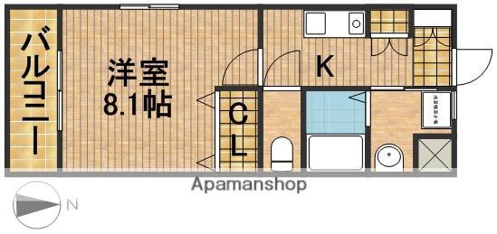 SKY CITY元浜(1K/1階)の間取り写真