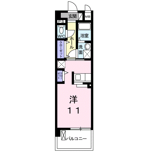 グランセピア(1K/2階)の間取り写真