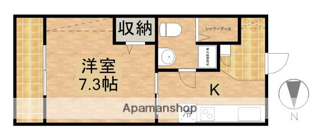 NEXTAGE新橋(1K/1階)の間取り写真