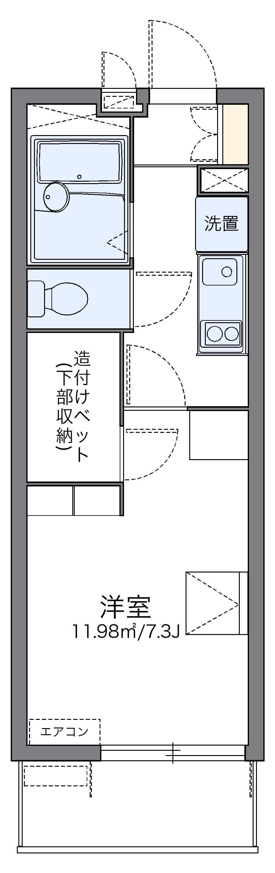 レオパレス松山(1K/1階)の間取り写真