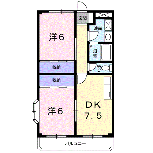 ユーパレス(2DK/3階)の間取り写真