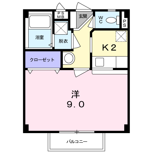 ステージ・リフティ(1K/2階)の間取り写真