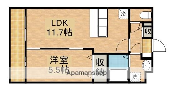 サウス・キアラ(1LDK/2階)の間取り写真