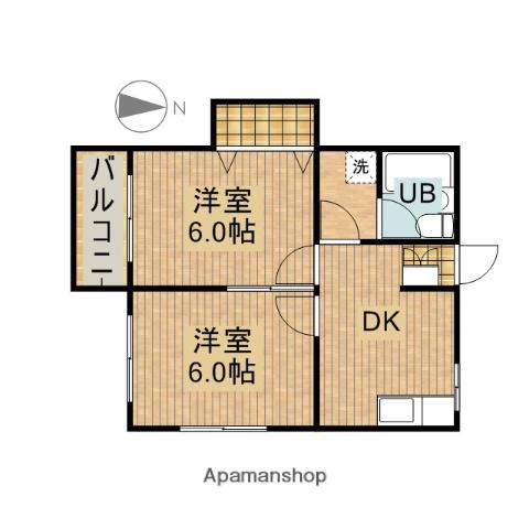 平野アパート(2DK/2階)の間取り写真