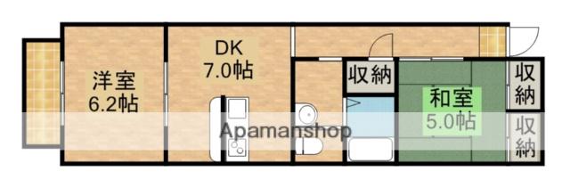 オレンジハウス(2SDK/2階)の間取り写真