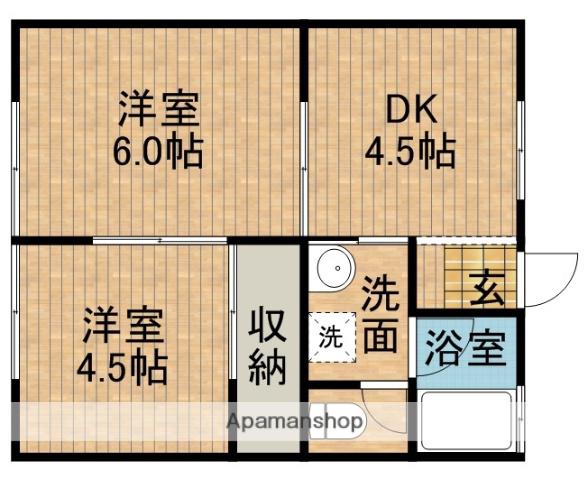 FLAGEOLET(2K/2階)の間取り写真