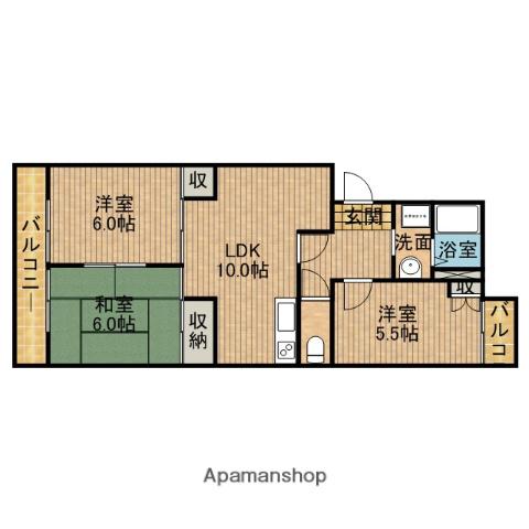 グランドールメイセイ(3LDK/3階)の間取り写真