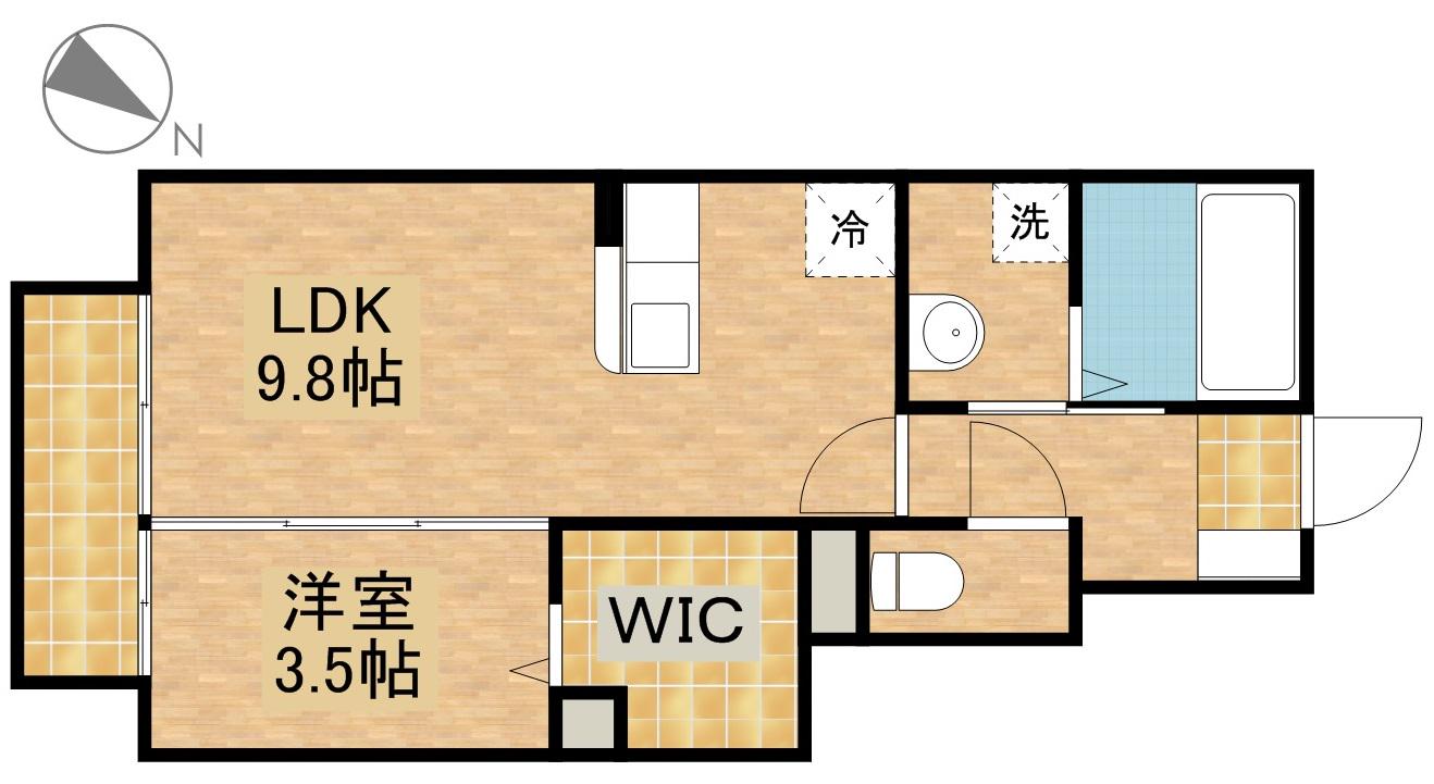 コンフィアンサ(1LDK/1階)の間取り写真