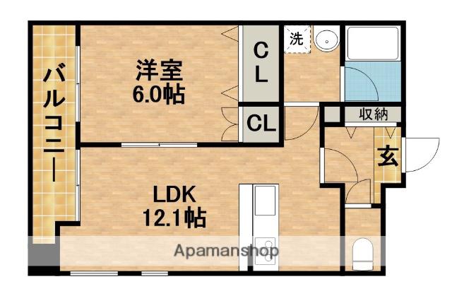 TRIBUTE元浜(1LDK/8階)の間取り写真