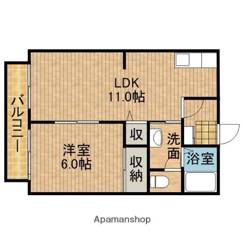 ファミールM B(1LDK/2階)の間取り写真
