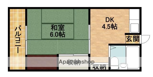 しんらい A(1K/2階)の間取り写真