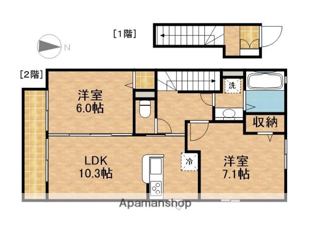 ZENITH(2LDK/2階)の間取り写真