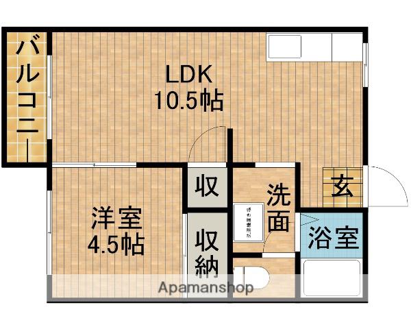 KIメダリストⅢ(1LDK/1階)の間取り写真