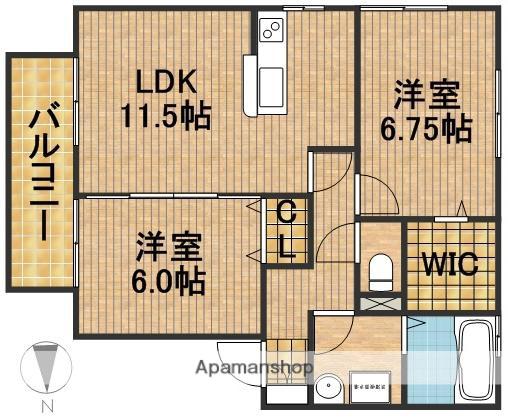 LEVANTE FORT(2LDK/2階)の間取り写真
