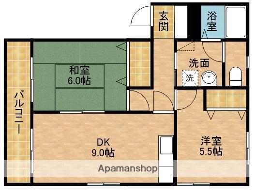 KS壱番館(2DK/2階)の間取り写真