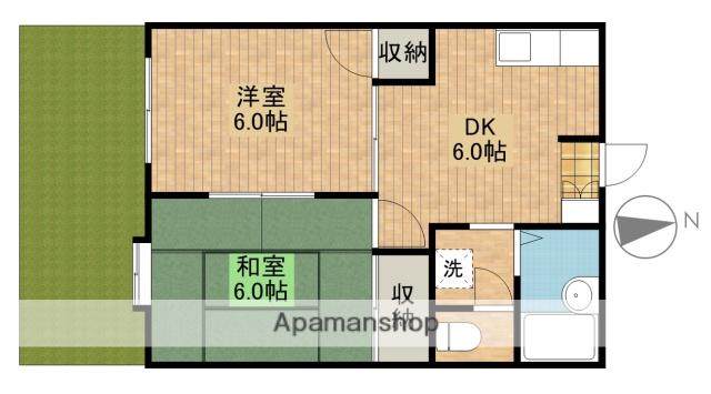 エルデム岡崎A(2DK/1階)の間取り写真