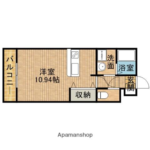 カトルパレ駅南(ワンルーム/1階)の間取り写真