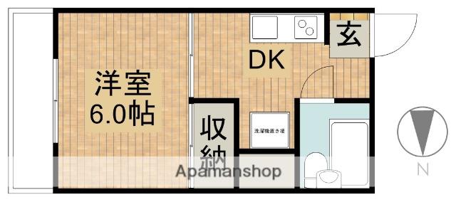 フォーブルS菊川 NO.5(1K/1階)の間取り写真