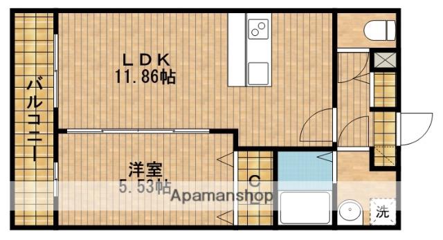 WISTARIA(1LDK/3階)の間取り写真