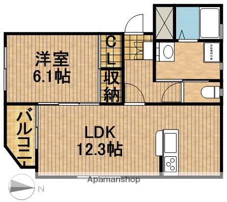 白鳥LAKE(1LDK/1階)の間取り写真